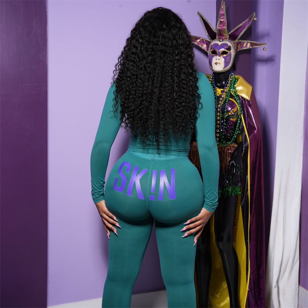 GREEN & PURPLE SK!N JACKET SET