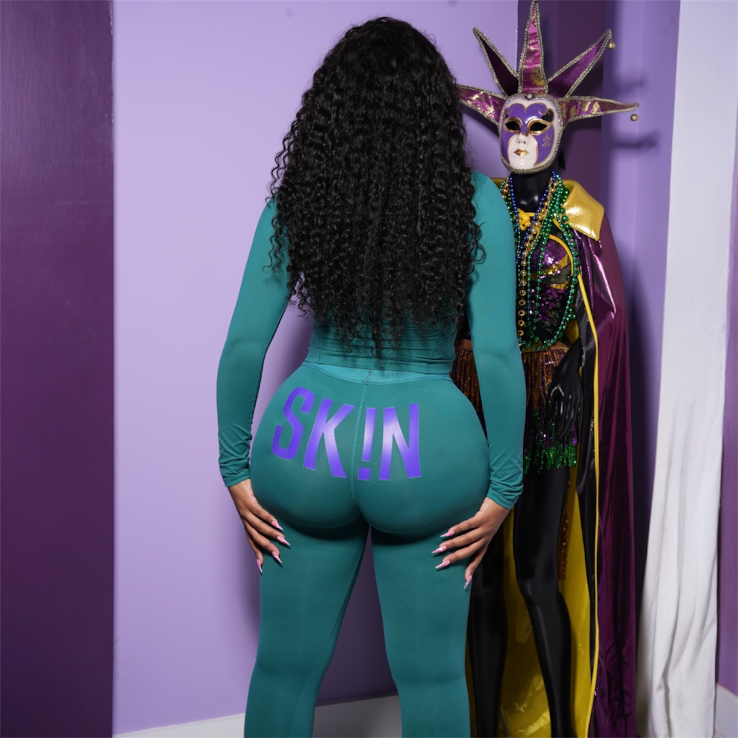 GREEN & PURPLE SK!N JACKET SET