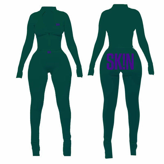 GREEN & PURPLE SK!N JACKET SET