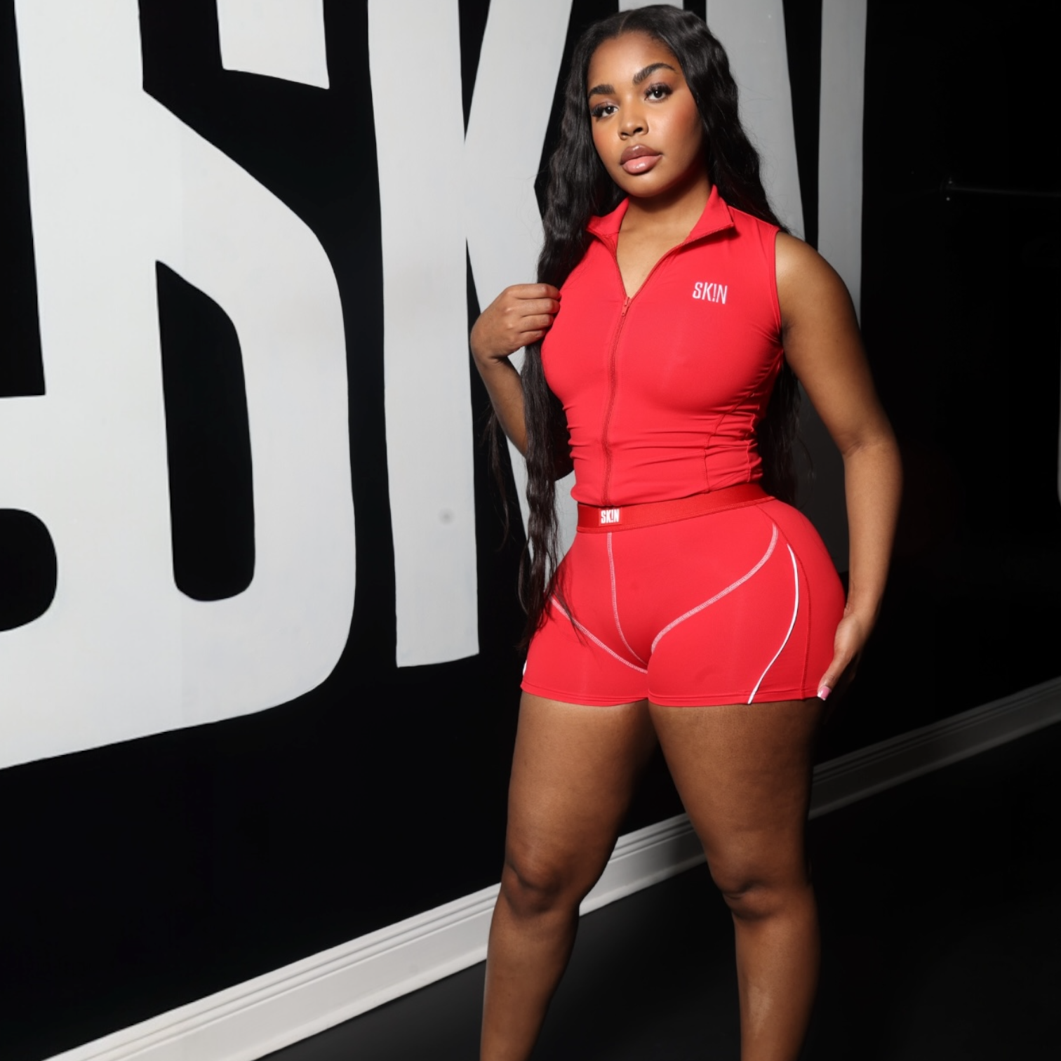 RED SK!N JACKET SET