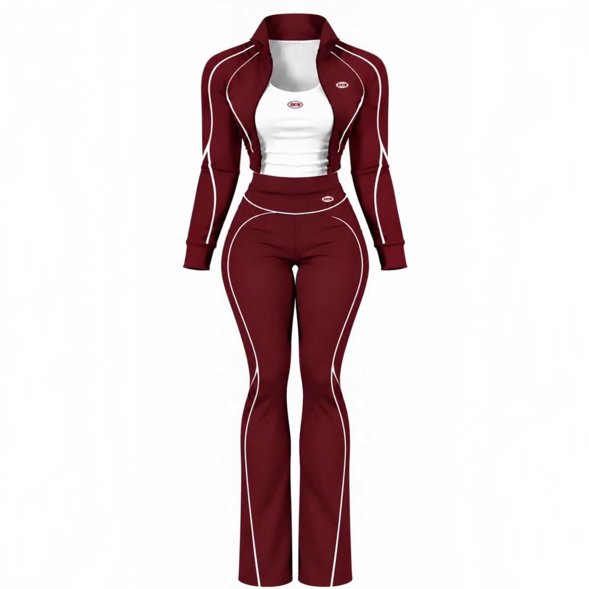 BURGUNDY SK!N JACKET SET (PRE-ORDER) 11/10