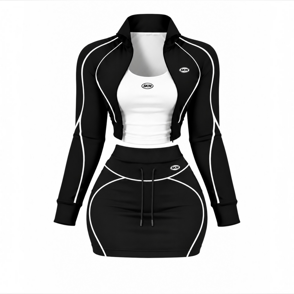 BLACK SK!N SKIRT SET(PRE-ORDER) 11/10
