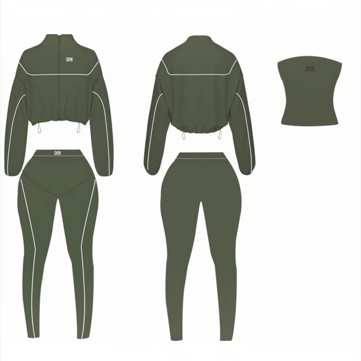 OLIVE WINDBREAKER SK!N SET(PRE-ORDER) 11/23